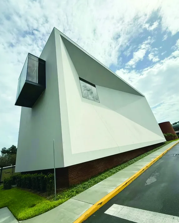 Ashley Gibson Barnett Museum of Art: The folded facade, from the street
